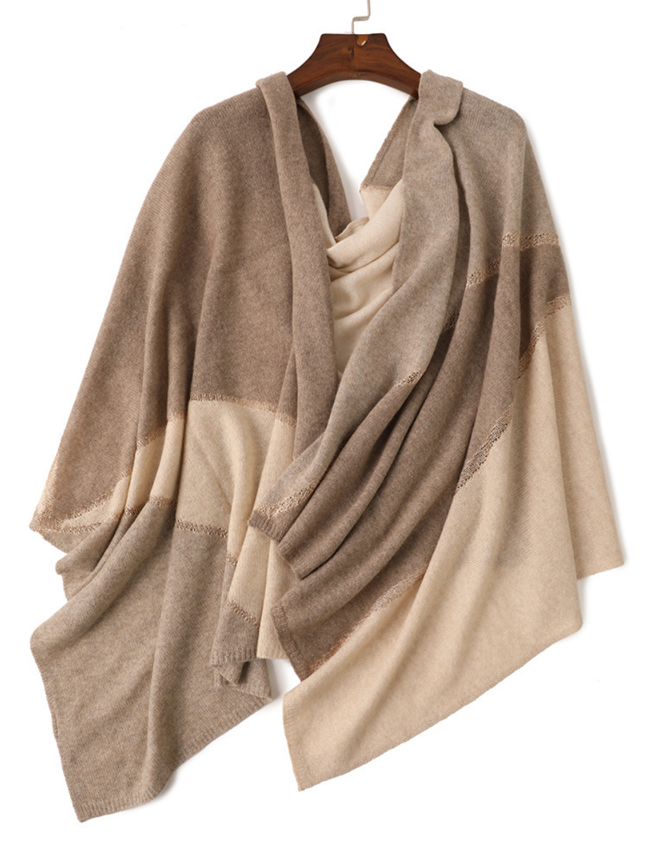 Golden Silk Threads Cashmere Shawl