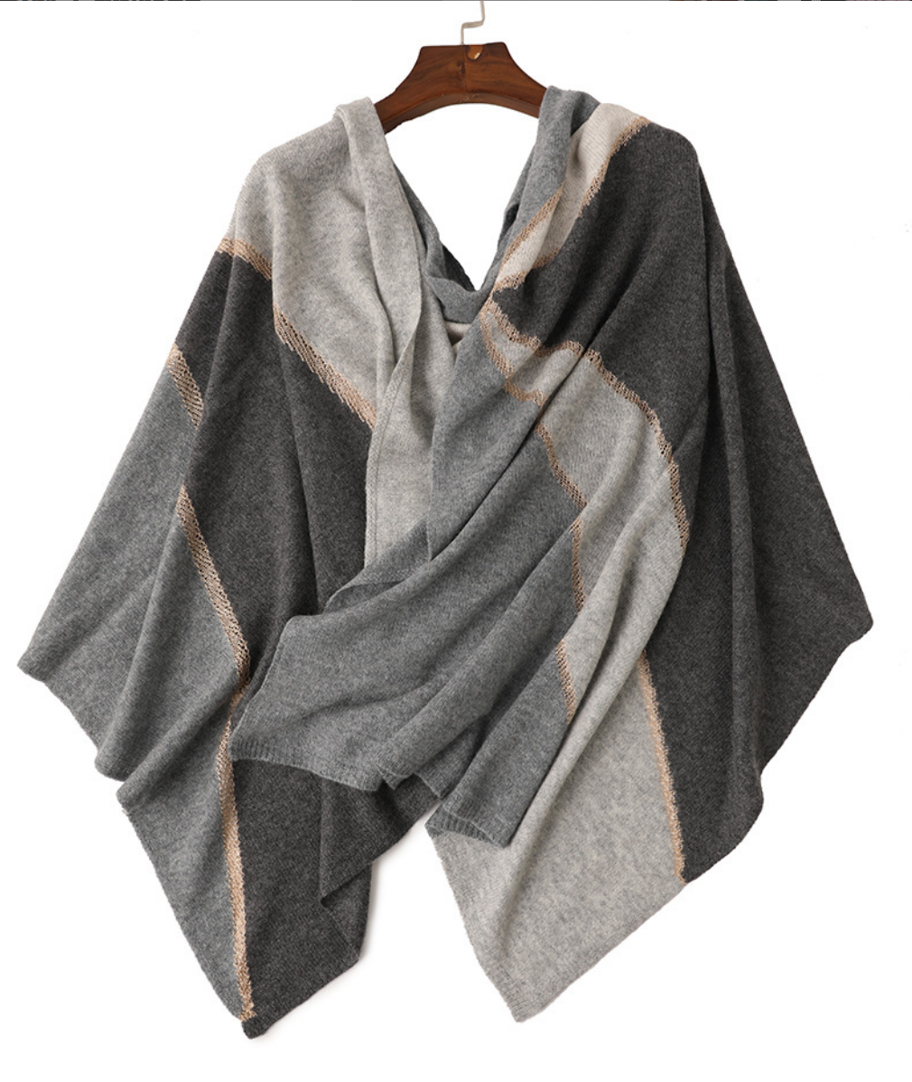 Golden Silk Threads Cashmere Shawl