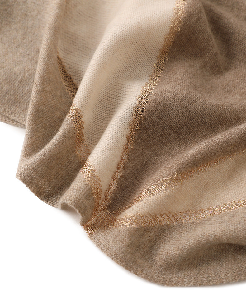 Golden Silk Threads Cashmere Shawl