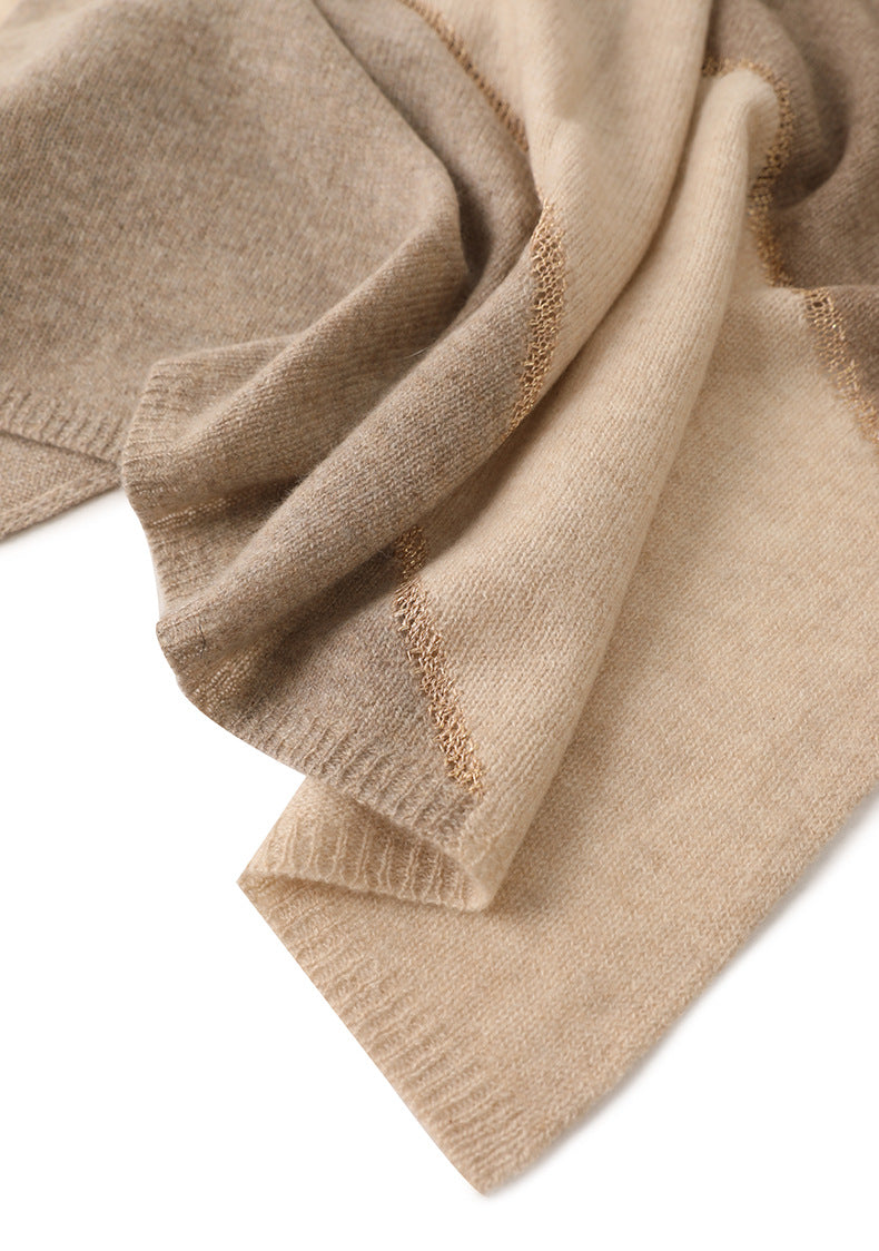 Golden Silk Threads Cashmere Shawl