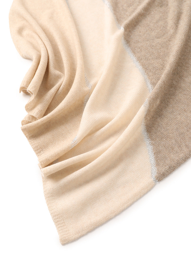 Golden Silk Threads Cashmere Shawl