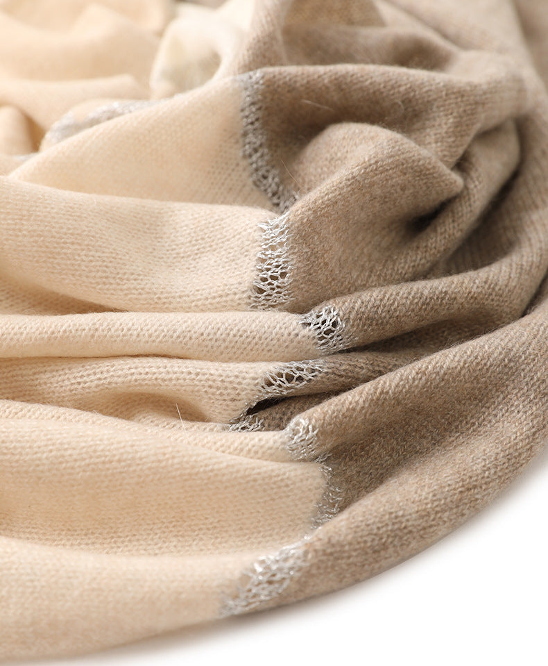 Golden Silk Threads Cashmere Shawl