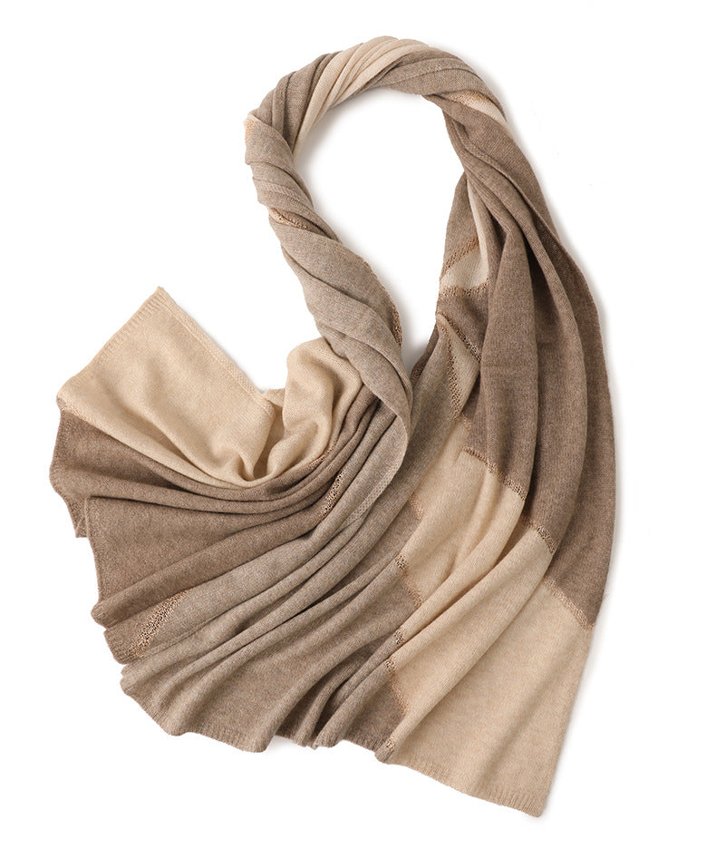 Golden Silk Threads Cashmere Shawl