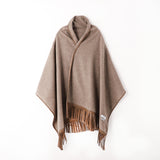 Cashmere Cape  with  Leather Tassels